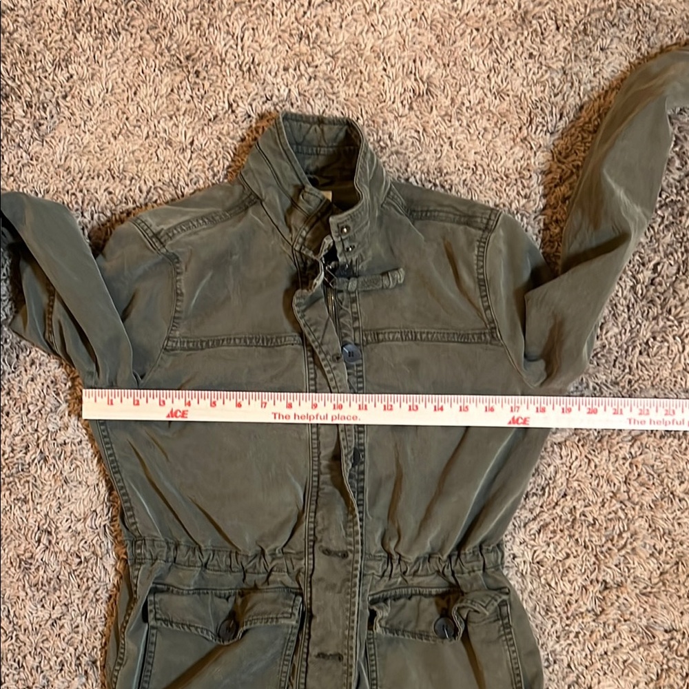 Lucky Brand Women’s Utility Jacket Green Zip and Button Size Small - Picture 8 of 11